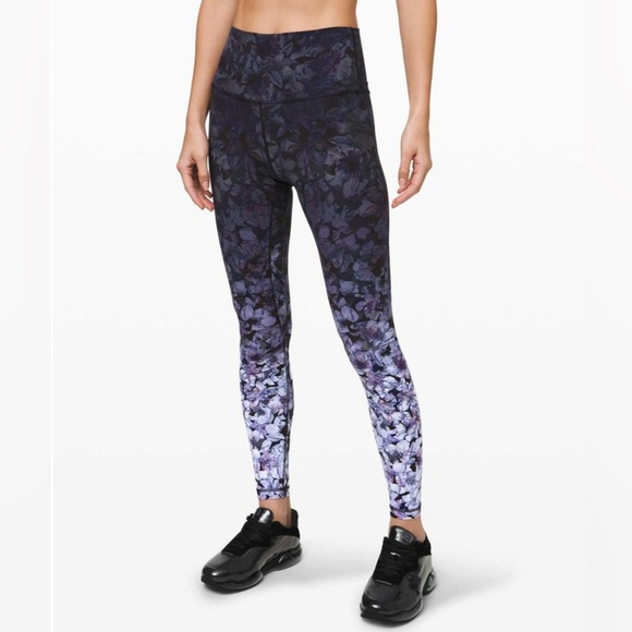 Rare Lululemon Align Pant 28” Nightfall Blossom Multi Purple Floral Leggings Sz4 - Picture 2 of 8